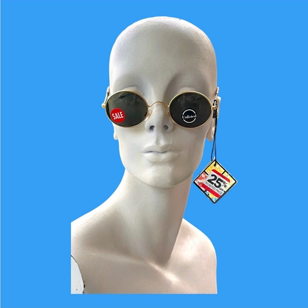 90s Dead Stock Sunglasses Unlisted Gold Wire Eyewear NOS